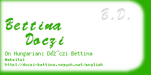 bettina doczi business card